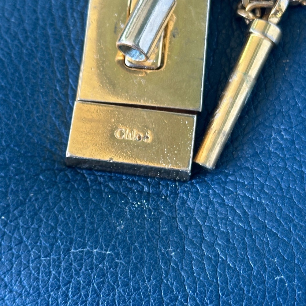 Chloe Blue Leather Small Drew Shoulder Bag - Picture 12 of 12